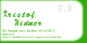 kristof widmer business card